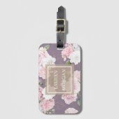 Étiquette À Bagage Jardin rose élégant floral (Devant Vertical)