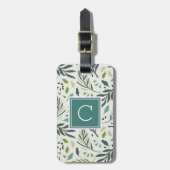 Étiquette À Bagage Jardin Whimsy verdure Monogrammé (Devant Vertical)