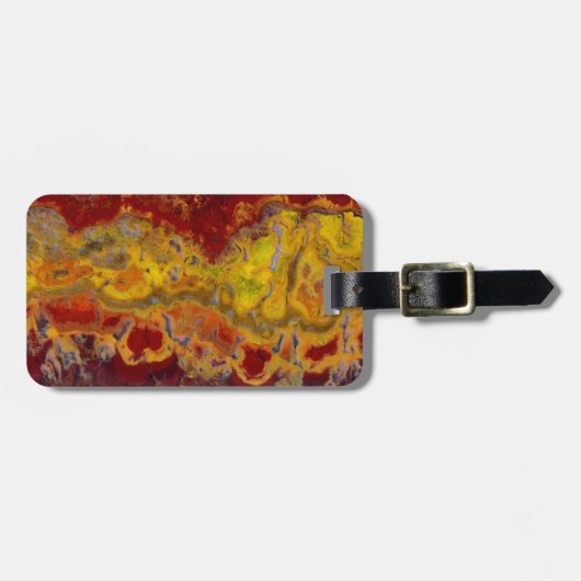 Étiquette À Bagage Jasper de rayloa rouge et jaune (Devant horizontal)