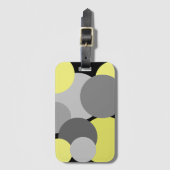 Étiquette À Bagage Jaune avec Pois gris (Devant Vertical)