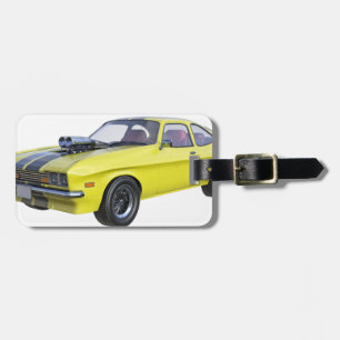 Étiquette À Bagage Jaune de voiture de 1970 muscles avec la rayure