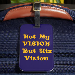 Étiquette À Bagage Jaune Doré "Pas Ma Vision Mais Sa Vision" Ins