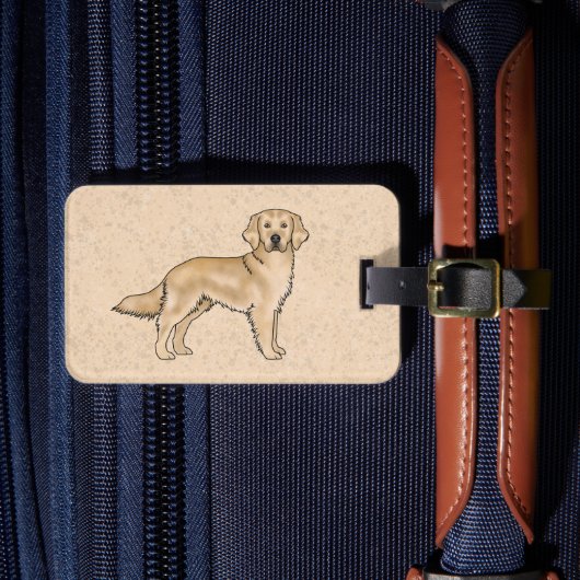 Étiquette À Bagage Jaune Golden Retriever mignon dessin de chien (Insitu Rectoal 4)