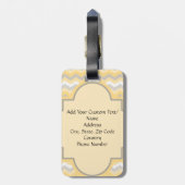 Étiquette À Bagage Jaune/Gris Chevron Zigzag (Dos Vertical)