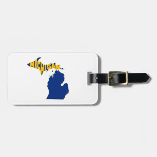 Étiquette À Bagage Jaune nommé d'art de mot d'État du Michigan