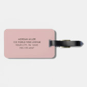 Étiquette À Bagage Jaune & Ombre Blanche Monogram Voyage Enterrement  (Dos horizontal)