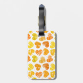 Étiquette À Bagage Jaune orange blanc coeurs Bagage Balise (Dos Vertical)