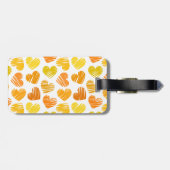 Étiquette À Bagage Jaune orange blanc coeurs Bagage Balise (Dos horizontal)