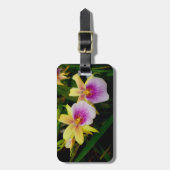 Étiquette À Bagage Jaune rose violet Miltonia Sunset Orchidées (Devant Vertical)