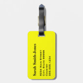 Étiquette À Bagage Jaune solide (Dos Vertical)