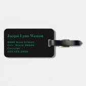 Étiquette À Bagage Jaune, Vert, Rouge, Tissu Kente Noir (Dos horizontal)