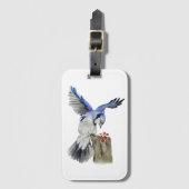 Étiquette À Bagage Jay bleu d'oiseau de la forêt (Devant Vertical)