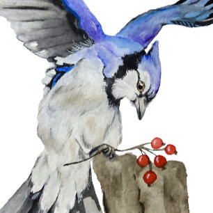 Étiquette À Bagage Jay bleu d'oiseau de la forêt