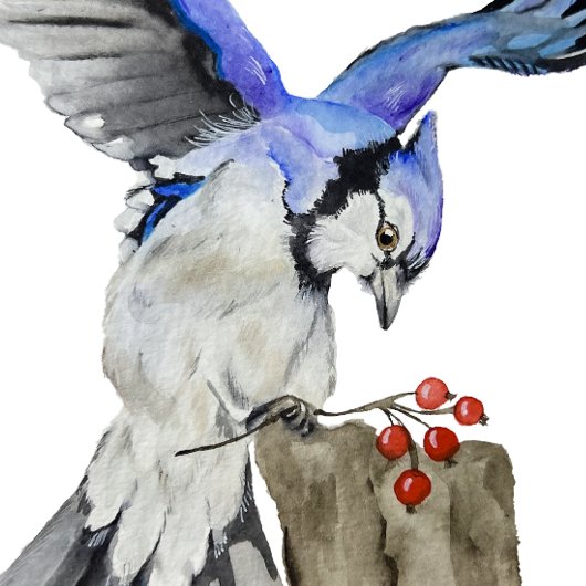 Étiquette À Bagage Jay bleu d'oiseau de la forêt