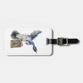 Étiquette À Bagage Jay bleu d'oiseau de la forêt (Devant horizontal)
