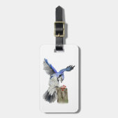 Étiquette À Bagage Jay bleu d'oiseau de la forêt (Devant Vertical)