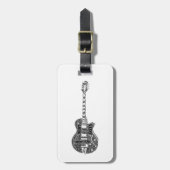 Étiquette À Bagage Jazz Guitar Formé Word Art Black Text (Devant Vertical)