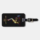 Étiquette À Bagage Jazz Player, Saxophone, New York City Jazz (Devant horizontal)