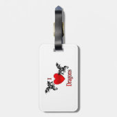 Étiquette À Bagage Je Coeur Dragons (Dos Vertical)