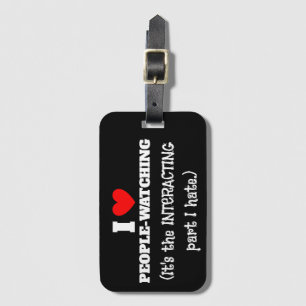 Étiquette À Bagage Je (coeur) Les gens regardent, interagissant parti