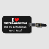 Étiquette À Bagage Je (coeur) Les gens regardent, interagissant parti (Devant Horizontal)