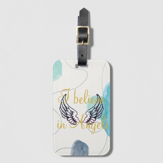 Étiquette À Bagage Je crois aux anges Abstraits en arrière (Devant Vertical)