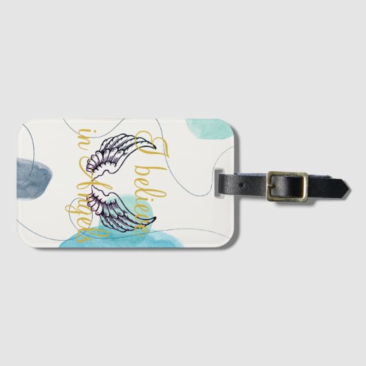 Étiquette À Bagage Je crois aux anges Abstraits en arrière (Devant Horizontal)