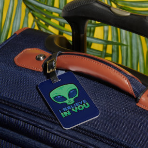 Étiquette À Bagage Je Crois En Vous Alien De Dessin Amical