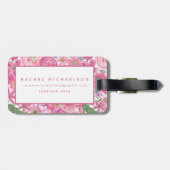 Étiquette À Bagage Je dentelle le motif floral d'aquarelle (Dos horizontal)