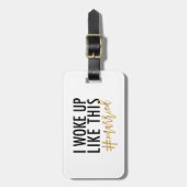 Étiquette À Bagage Je me suis réveillé comme ceci #married ! M. (Devant Vertical)