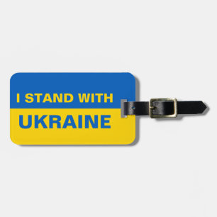 Étiquette À Bagage Je me tiens avec le drapeau ukrainien de l'Ukraine