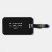 Étiquette À Bagage Je nous aime Script Photo Collage Noir (Dos horizontal)