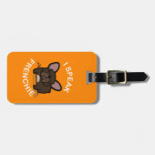 Étiquette À Bagage Je parle Frenchie - orange (Devant horizontal)
