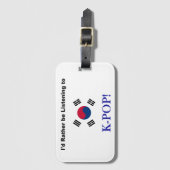 Étiquette À Bagage Je préfère écouter KPOP ! (Devant Vertical)