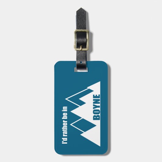 Étiquette À Bagage Je préférerais être à Boyne Michigan Mountain (Devant Vertical)