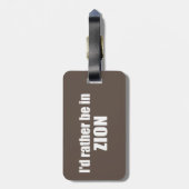 Étiquette À Bagage Je Préférerais Être Dans Le Parc National De Sion  (Dos Vertical)