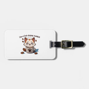 Étiquette À Bagage Je suis accro à la Cat-fféine