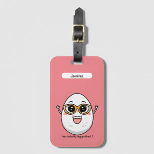 Étiquette À Bagage Je suis complètement cité Oeuf joyeux portant des