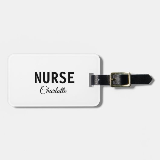 Étiquette À Bagage Je suis infirmière médecin expert ajouter votre no (Devant horizontal)