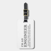 Étiquette À Bagage Je suis ingénieur (Devant Vertical)