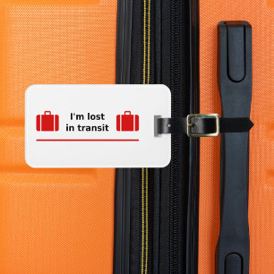 Étiquette À Bagage Je suis perdu en transit Étiquette de bagage pour