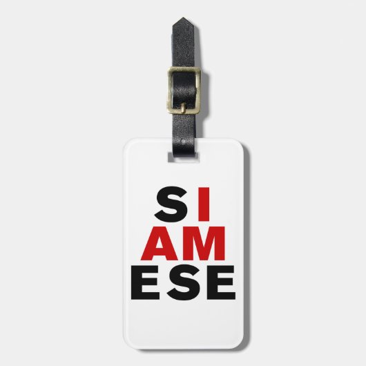 ÉTIQUETTE À BAGAGE JE SUIS SIAMESE (Devant Vertical)