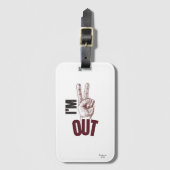 ÉTIQUETTE À BAGAGE JE SUIS SORTI (Devant Vertical)