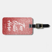 Étiquette À Bagage Je suis style rose drôle de parties scintillantes (Devant horizontal)