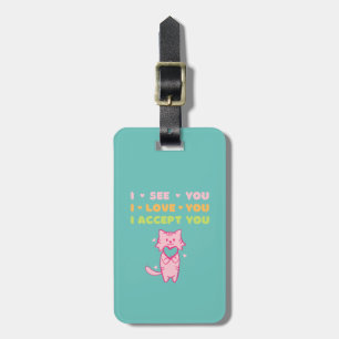 Étiquette À Bagage "Je t'aime" Balise de bagage de chat