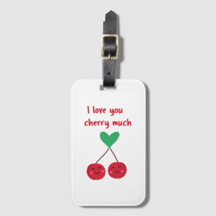 Étiquette À Bagage Je t'aime beaucoup Cherry Valentine