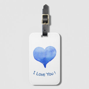 Étiquette À Bagage Je t'aime Coeur Bleu mignon Saint Valentin