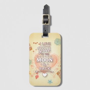 Étiquette À Bagage Je t'aime jusqu'à la lune et retour