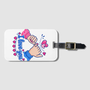 Étiquette À Bagage Je t'aime Promesse Pinky Cœurs Mignons