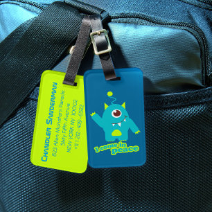 Étiquette À Bagage Je viens en paix enfants amusant alien id bagage t